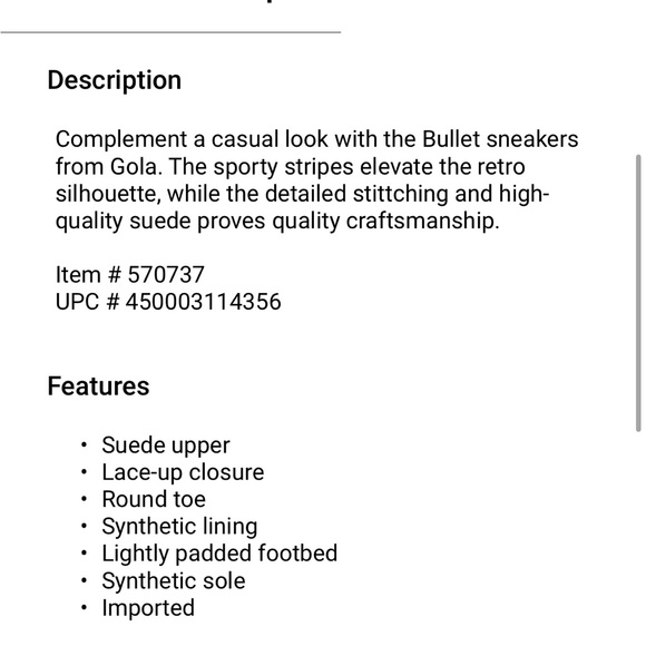 Gola Bullet Suede Santorini/off white/foxglove NWT and box size 6/37 - Picture 11 of 11